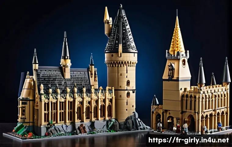 레고 해리포터 마법 모험 세트 - A highly detailed LEGO Hogwarts castle set featuring iconic locations such as the Great Hall with lo...